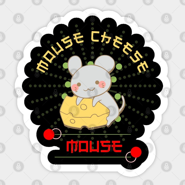 Kawaii Mouse Cheese Cute Sticker by lisalizarb